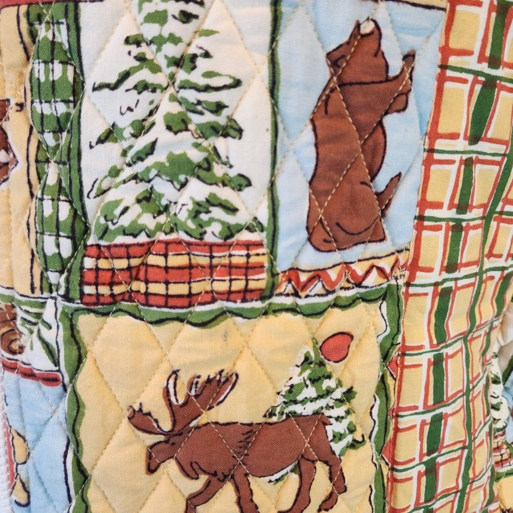 Vintage‎ 23×52 Quilted Garment Bag With Rustic Moose/Bear Pattern New With Tags